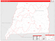 E. Feliciana County Wall Map Red Line Style